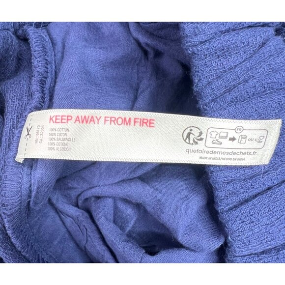 Free People Kayden Barrel Loose-Fit Navy Blue Pants With Drawstring Waist Medium - Picture 3 of 11